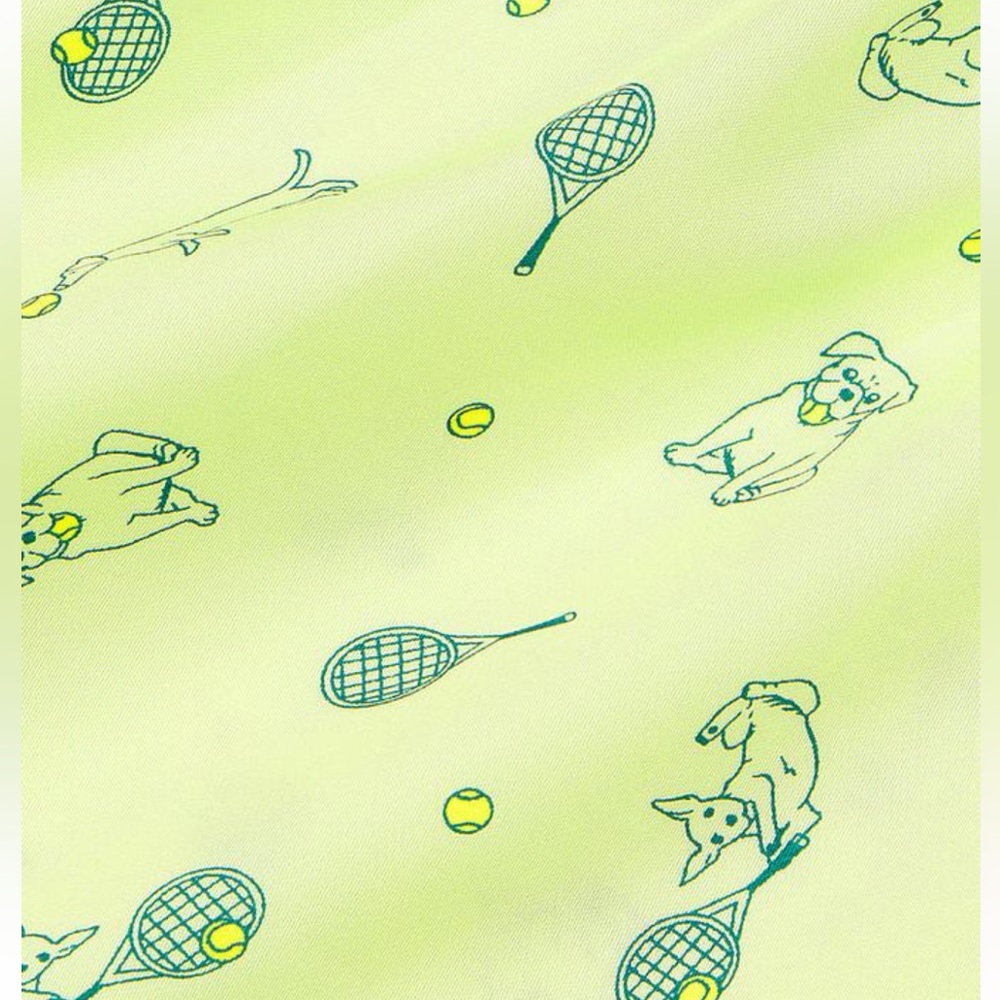 Victoria’s Secret PINK TENCEL™ BOXY PAJAMA SHORTS in Lime Dogs Playing Tennis - Picture 4 of 8